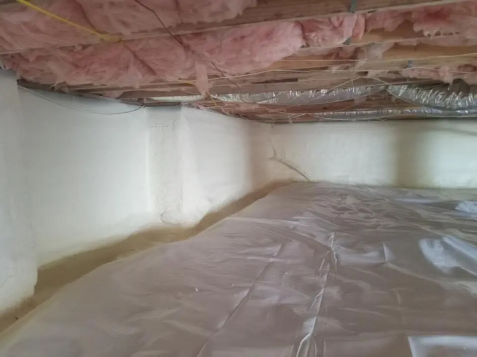 Crawl space encapsulation with closed-cell spray foam for Spray Foam Roofing in Davenport
